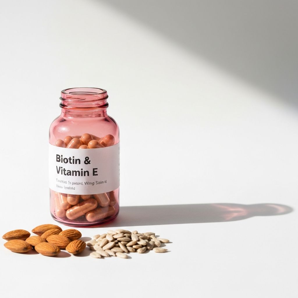 Biotin und Vitamin E Kapseln mit Mandeln